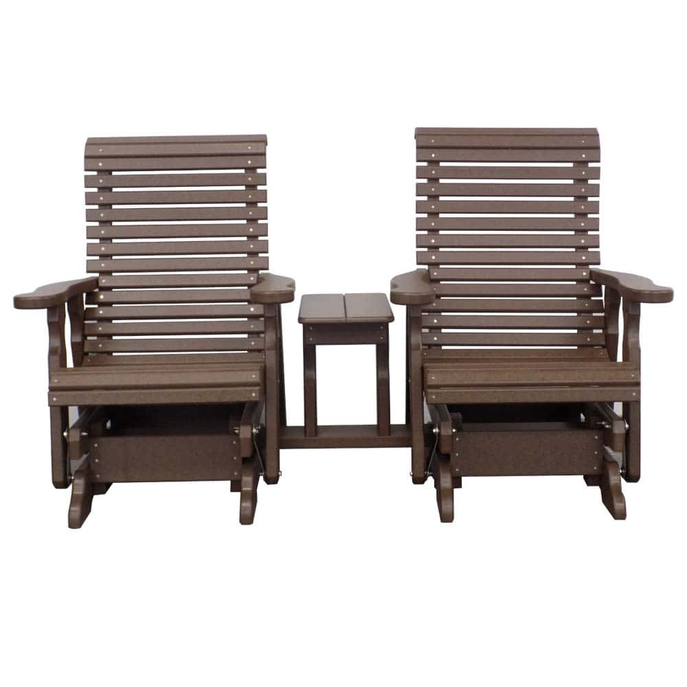 1012 One Piece Settee Rollback Shown In Brown &Amp;Amp;Ndash; Twin Hickory Rustics