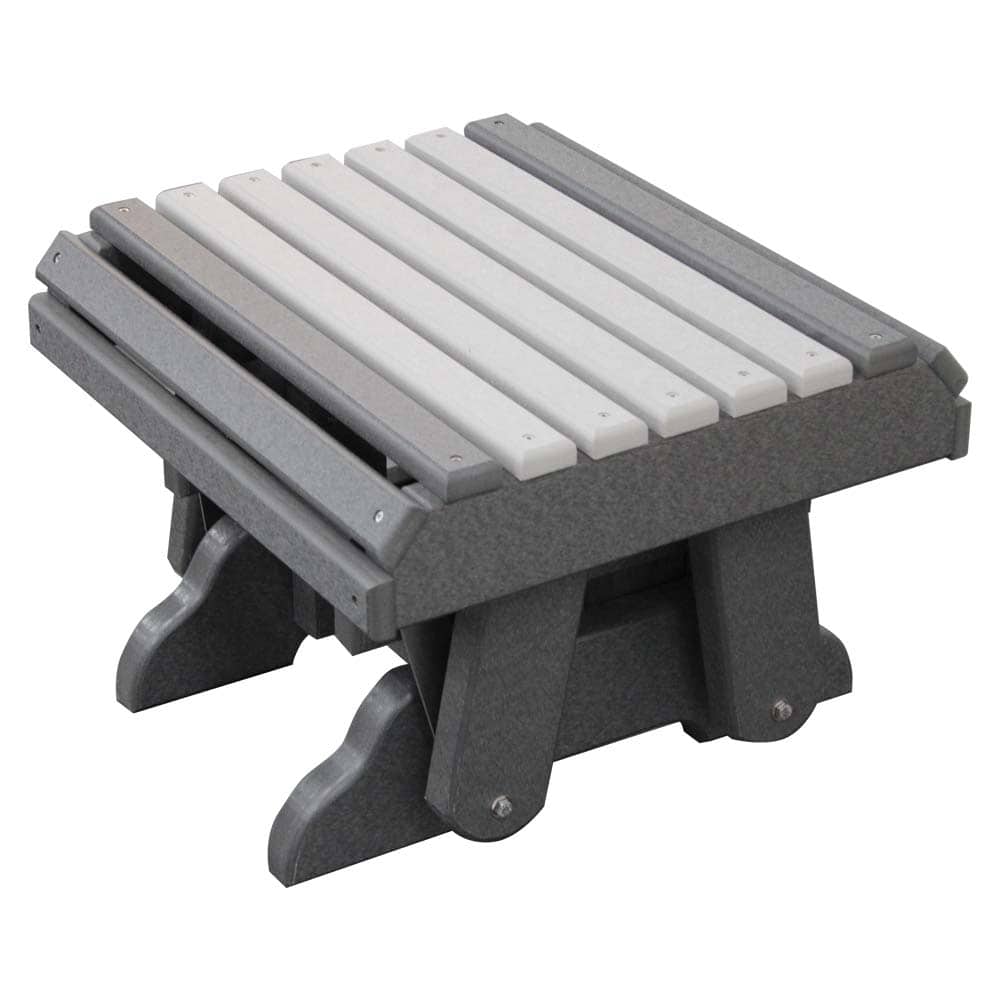 1014 Gliding Footstool In Slate And Grey &Amp;Amp;Ndash; Twin Hickory Rustics