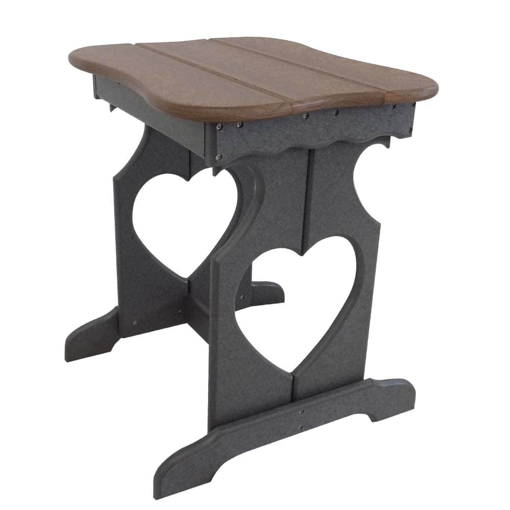 1017 4 Heart Cutout Table 19.5 X17 In Slate And Walnut &Amp;Amp;Ndash; Twin Hickory Rustics