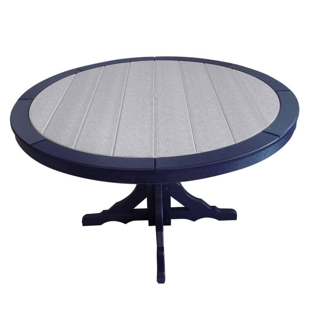 1022 50 Round Picnic Table Navy And Marble &Amp;Amp;Ndash; Twin Hickory Rustics