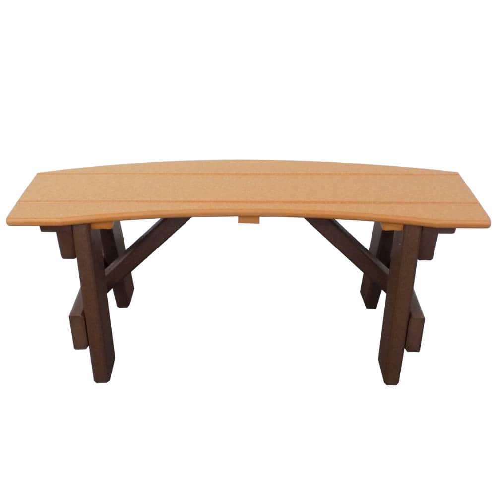 1032 Curved Picnic Table Bench In Brown And Cedar &Amp;Amp;Ndash; Twin Hickory Rustics