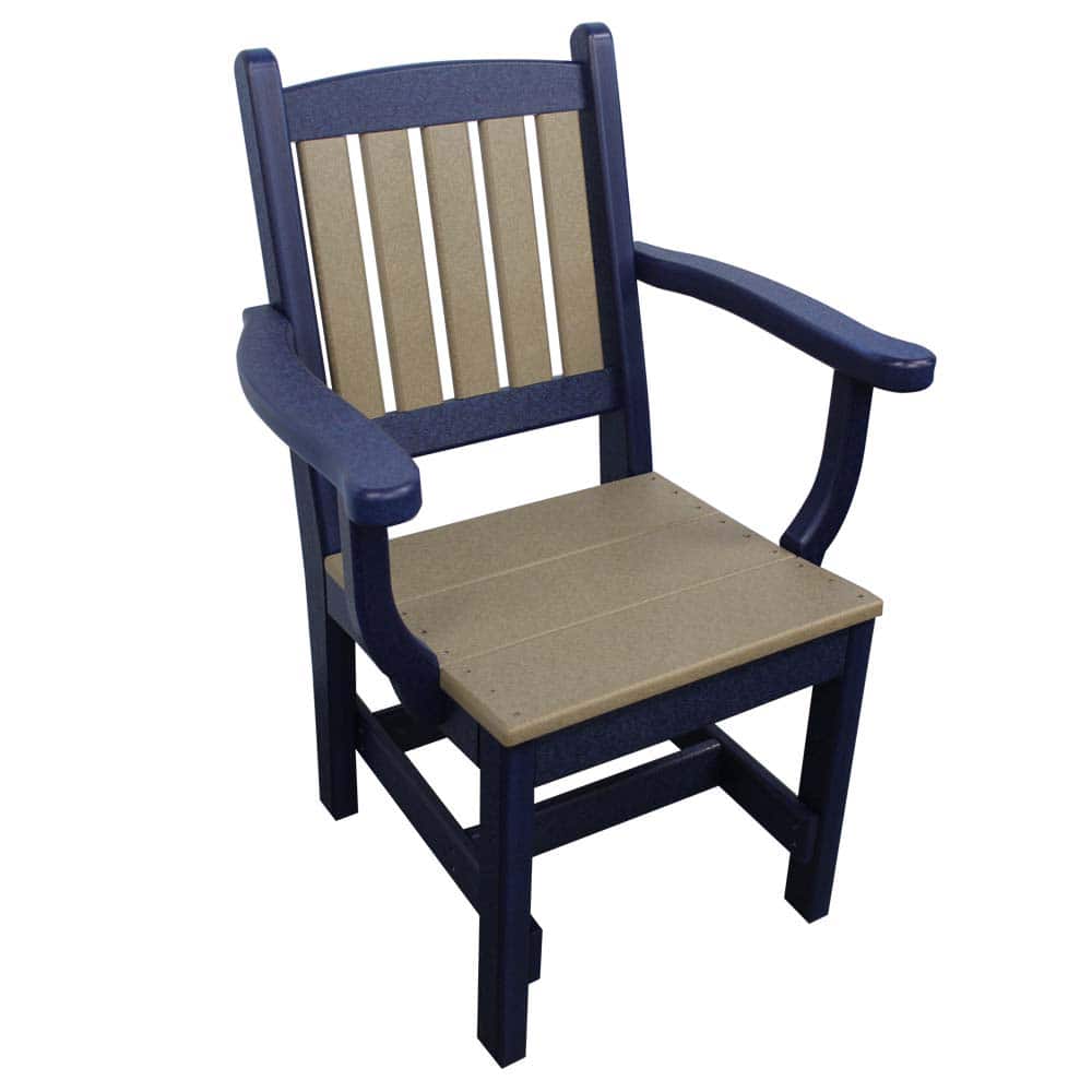 1035 A Dining Chair With Arms Navy And Weatherwood 1 &Amp;Amp;Ndash; Twin Hickory Rustics