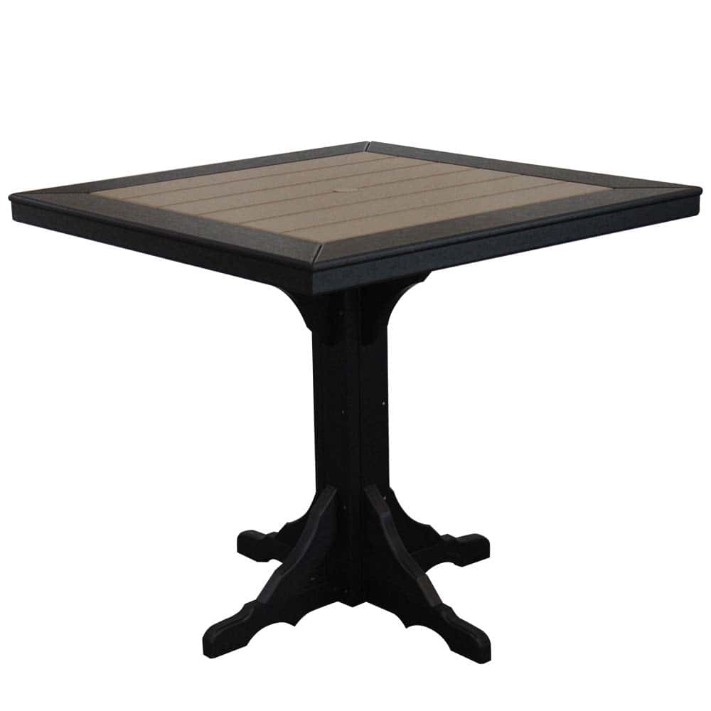 1052 44 Square Pub Table In Black And Weatherwood &Amp;Amp;Ndash; Twin Hickory Rustics