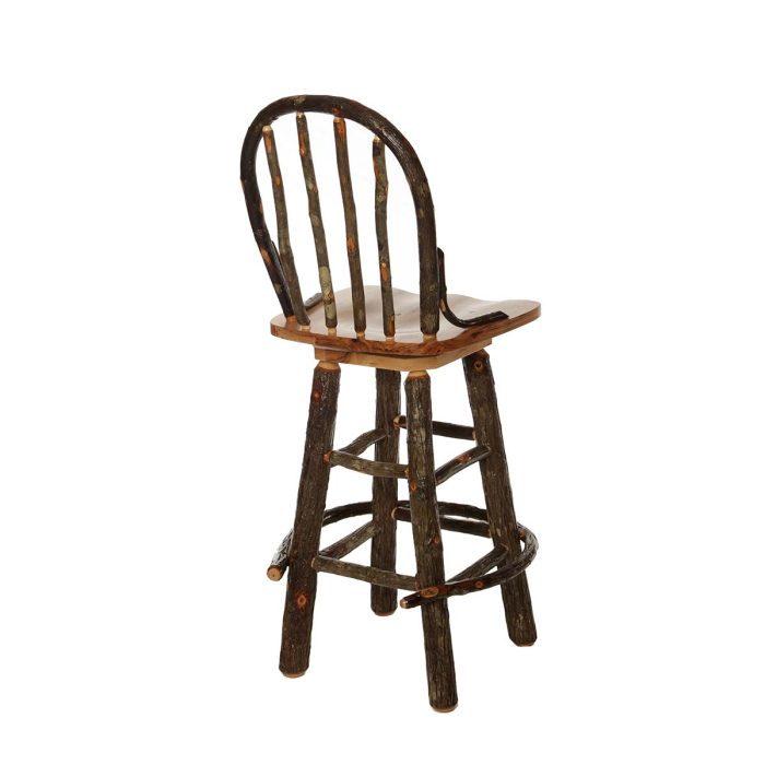 Rustic Hickory 30&Amp;Quot; Bow-Back Swivel Bar Stool - Image 2