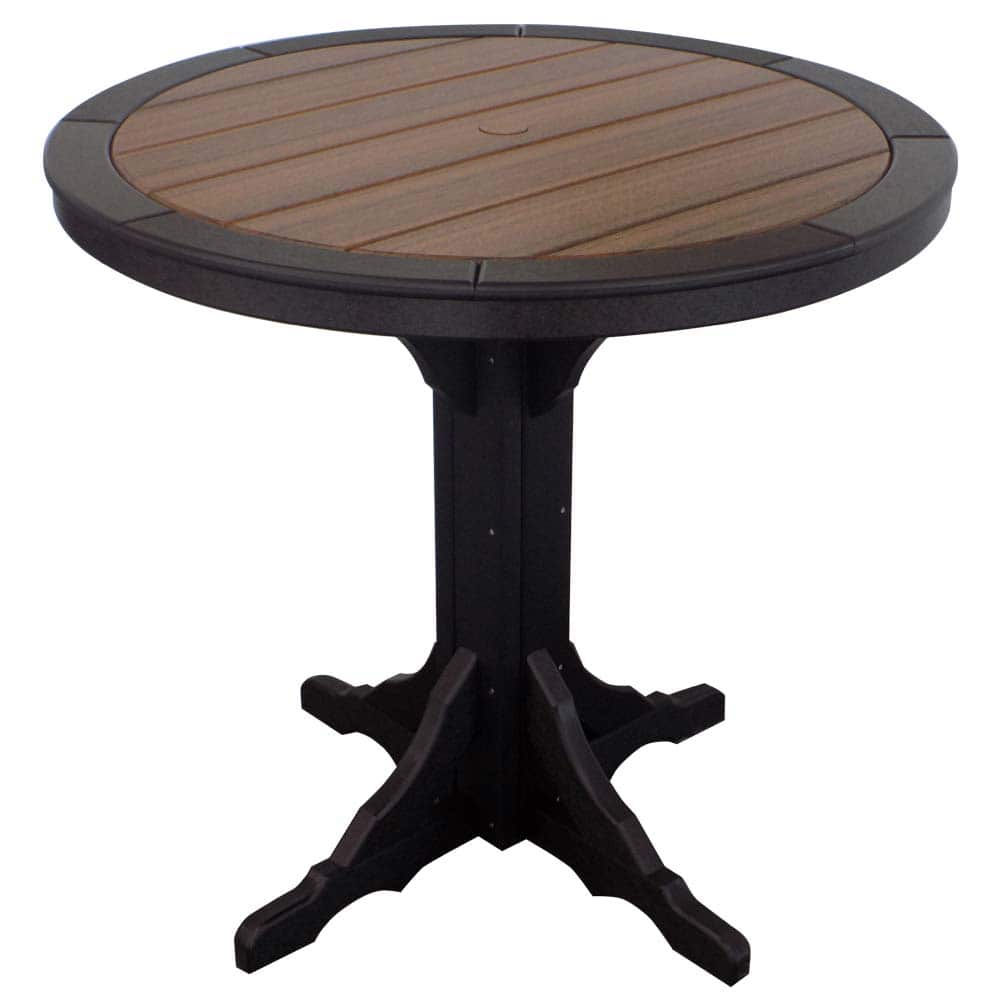 42 Round Pub Table 1026 B Pedestal Black And Walnut 1 &Amp;Amp;Ndash; Twin Hickory Rustics