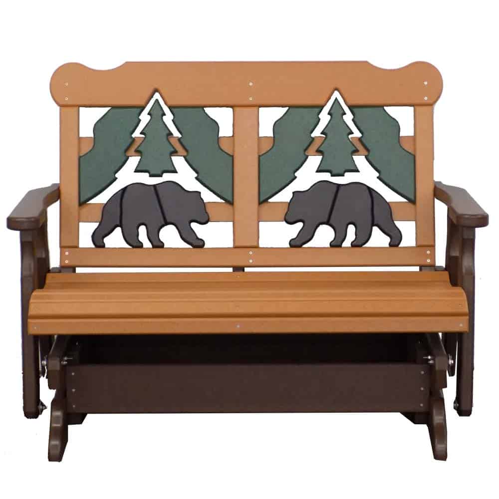 4 Glider 1009 Design Back Brown And Cedar 1 &Amp;Amp;Ndash; Twin Hickory Rustics