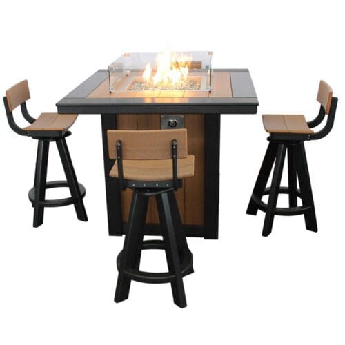 Fire Table With Saddle Stools