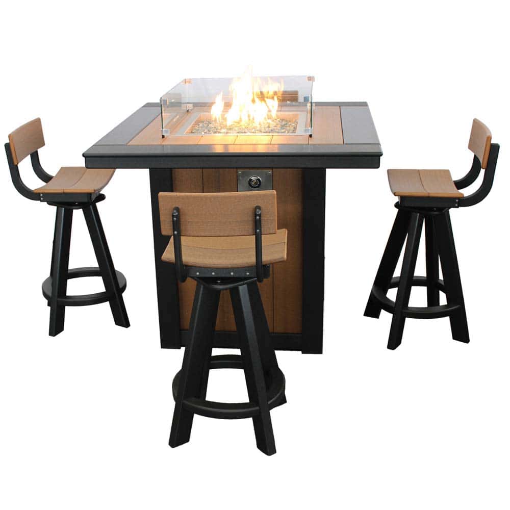 Fire Table With Saddle Stools &Amp;Amp;Ndash; Twin Hickory Rustics