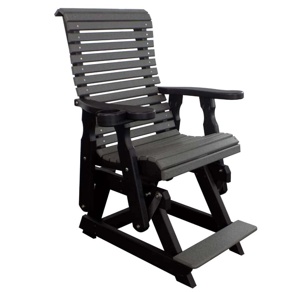 New 2 Glider Balcony Height 1002 B Black And Slate &Amp;Amp;Ndash; Twin Hickory Rustics