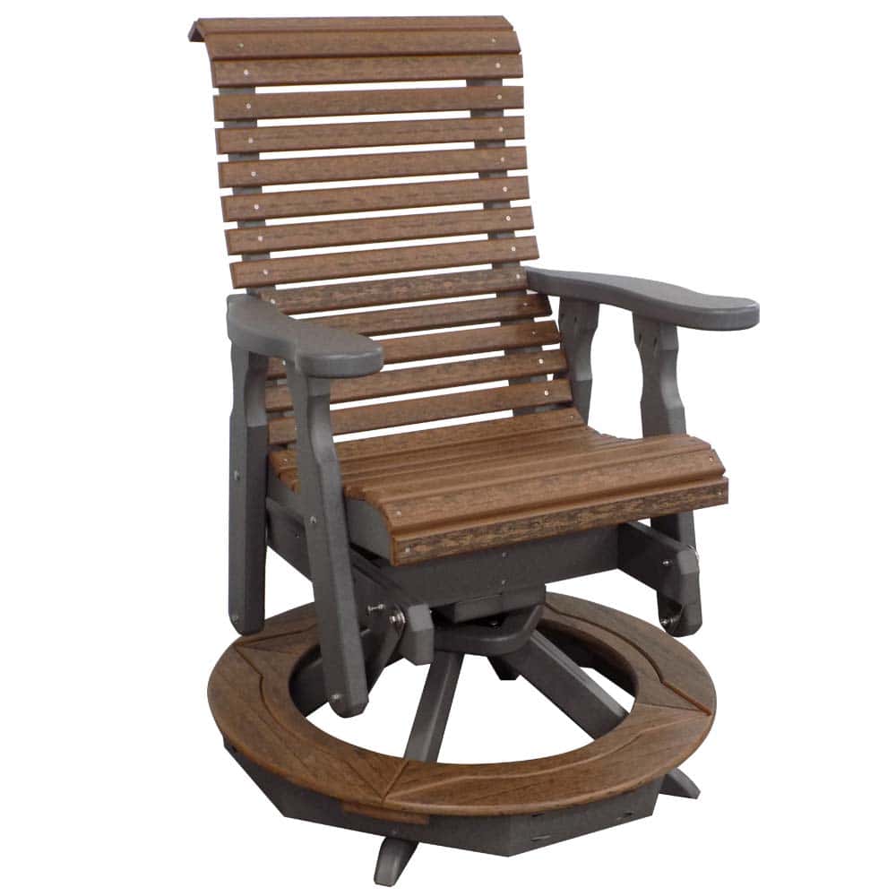 New Swivel Glider Counter Height Rollback Slate And Walnut &Amp;Amp;Ndash; Twin Hickory Rustics