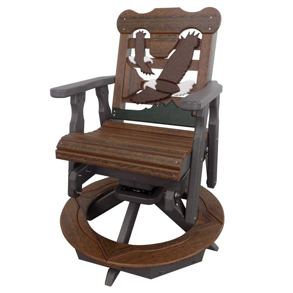 New Swivel Glider Counter Height Slate And Walnut &Amp;Amp;Ndash; Twin Hickory Rustics