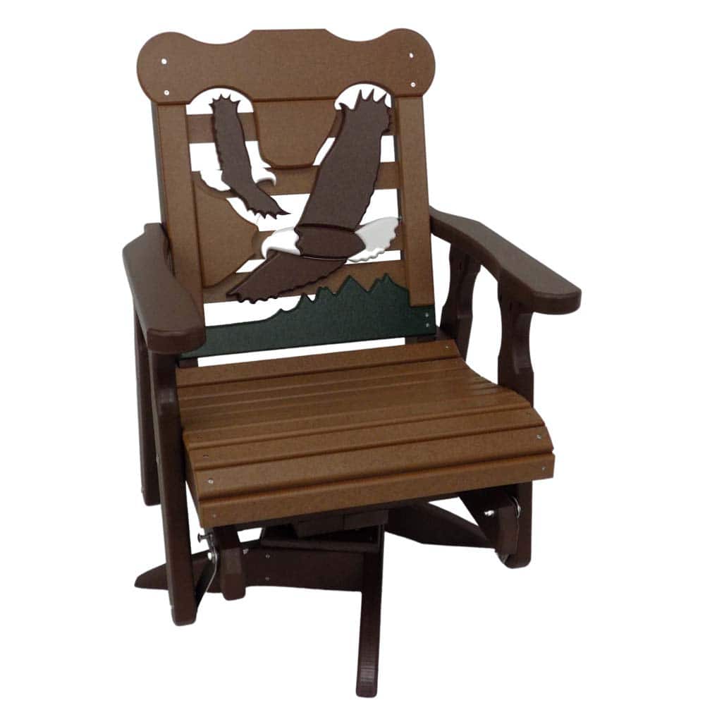 Swivel Glider Flying Eagles Brown Sequoia &Amp;Amp;Ndash; Twin Hickory Rustics