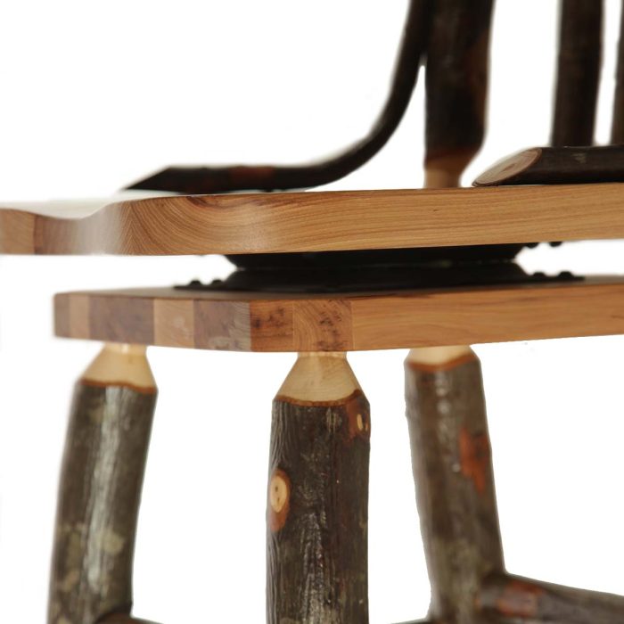 Rustic Hickory Bow-Back Swivel Dining Chair - Image 5