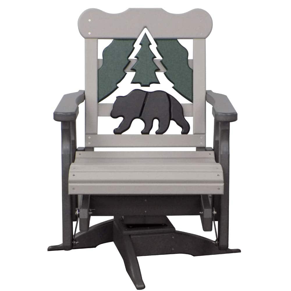 Swivel Glider 1006 Design Back Slate And Grey &Amp;Amp;Ndash; Twin Hickory Rustics