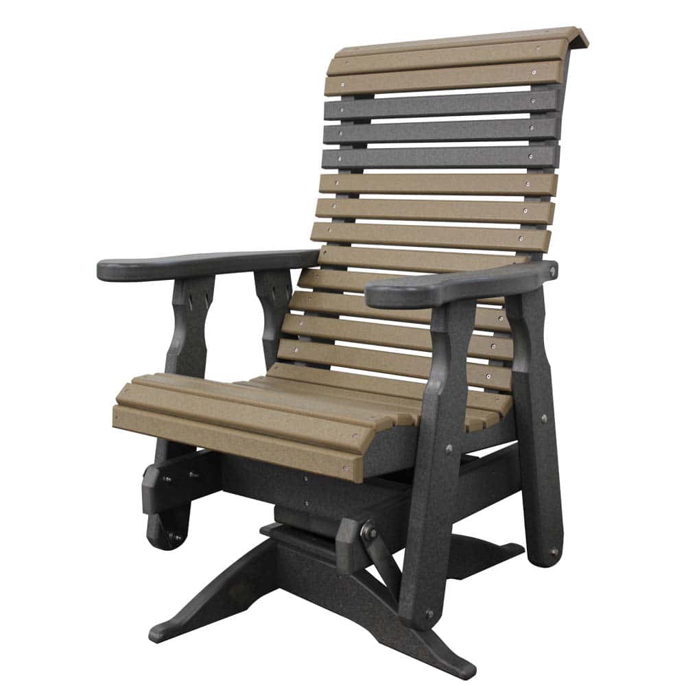 Swivel Glider 1006 Rollback Slate And Weatherwood 1 1 &Amp;Amp;Ndash; Twin Hickory Rustics