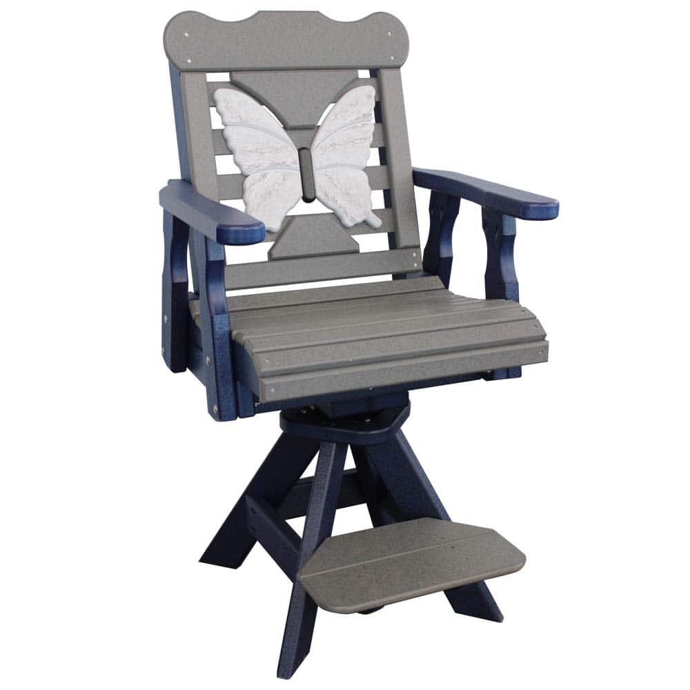 Swivel Pub 1004 A Navy And Slate &Amp;Amp;Ndash; Twin Hickory Rustics