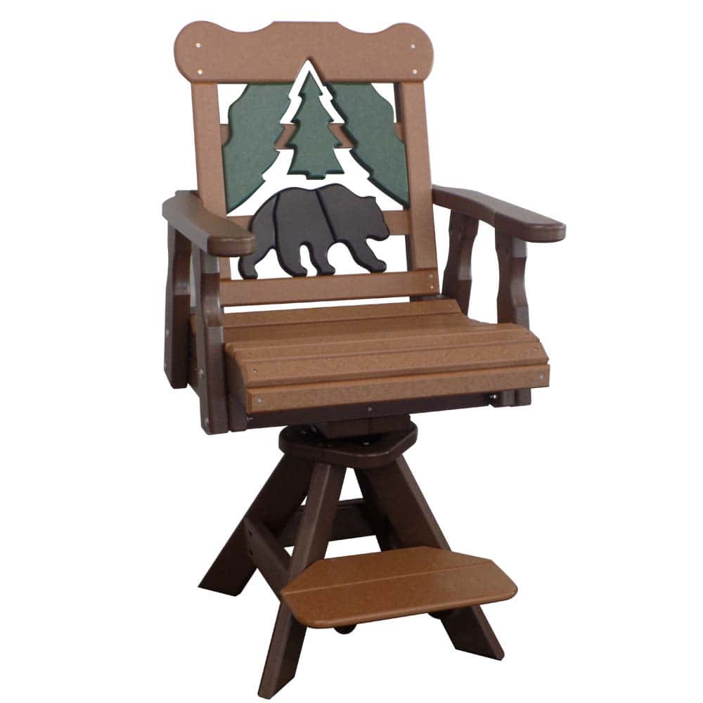 Swivel Pub Chair 1004 A Design Back Brown And Sequoia &Amp;Amp;Ndash; Twin Hickory Rustics