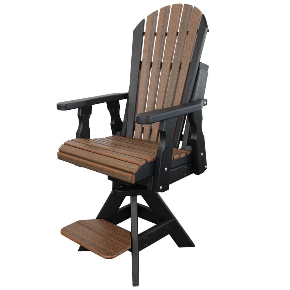 Swivel Pub Chair Highfan Black And Walnut &Amp;Amp;Ndash; Twin Hickory Rustics